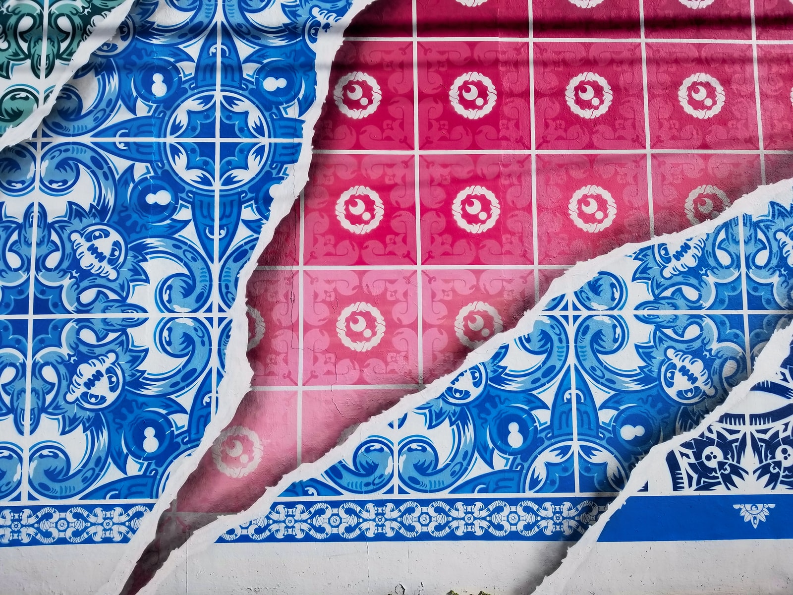 Photo by George Pagan III blue and white floral textile